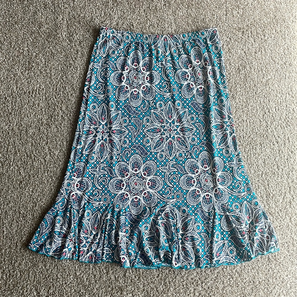 Small Midi Floral Flounce Skirt